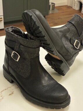 Merrell Womens Andover Waterproof Wool Leather Lug Ankle Boots Buckle Sz 6